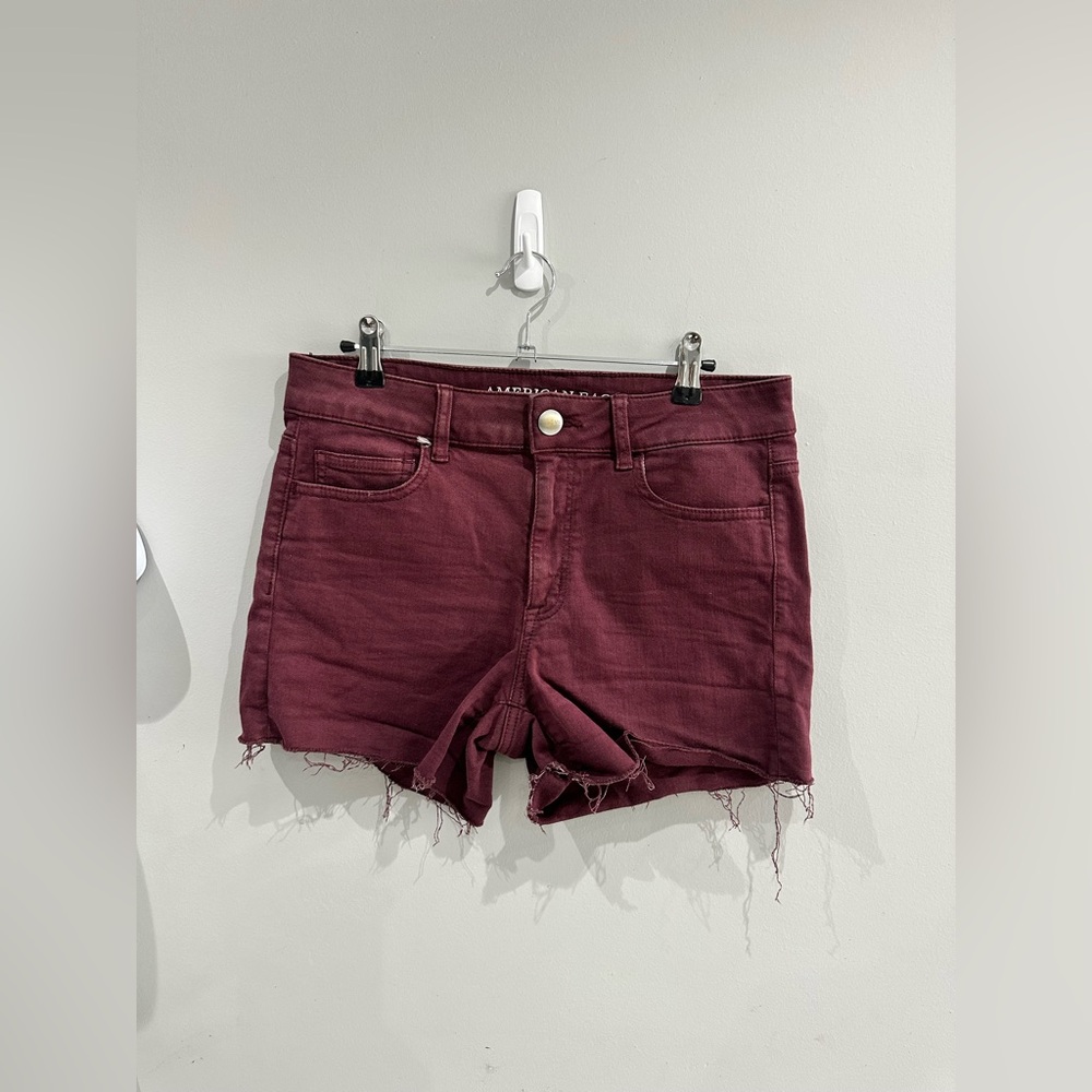 American Eagle Outfitters Super Stretch Red Denim Shorts
